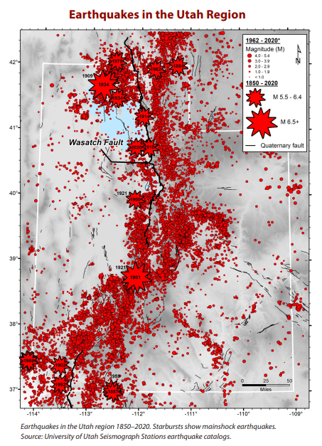Utah Earthquake Map